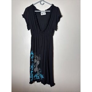 L & B Western Wear Dress With Embellishment Cross Bling Deep V Neck 3x